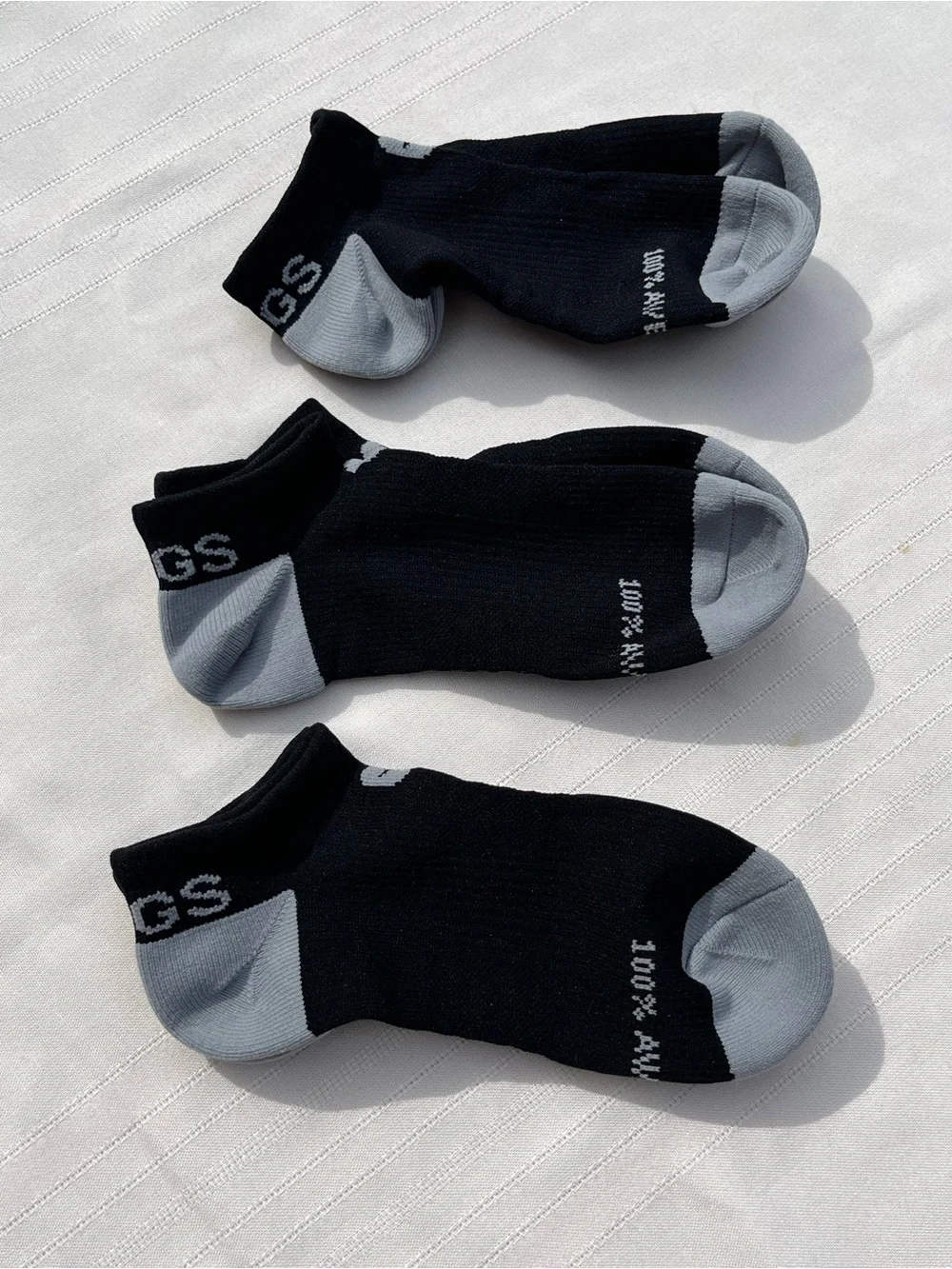 Figs Black Ankle Socks with Gray Heel and Toe